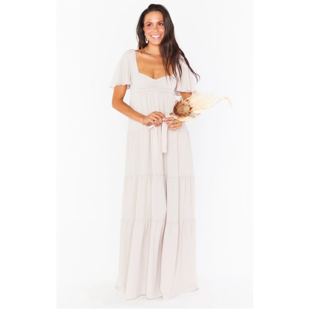 Show Me Your Mumu Nicole Maxi Dress Show Me The Ring Crisp XXS